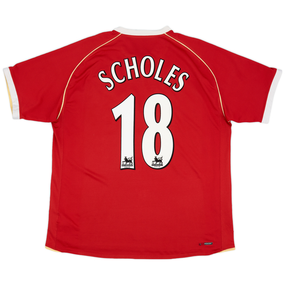 2006-07 Manchester United Home Shirt Scholes #18 - 6/10 - (XL)