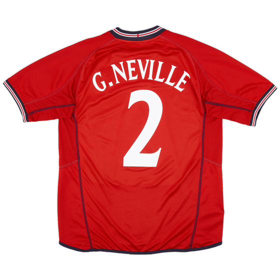 2002-04 England Away Shirt G.Neville #2 - 8/10 - (M)