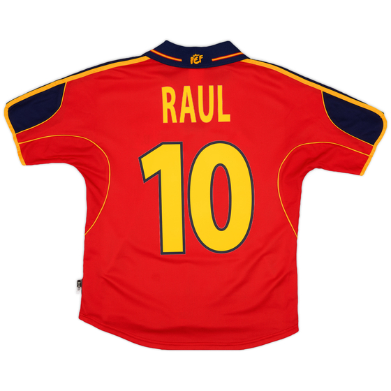 1999-02 Spain Home Shirt Raul #10 - 8/10 - (XL.Boys)