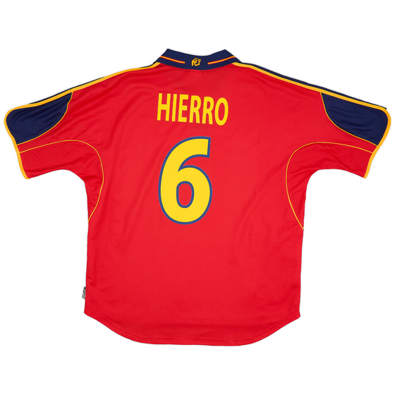 1999-02 Spain Home Shirt Hierro #6 - 9/10 - (XL)