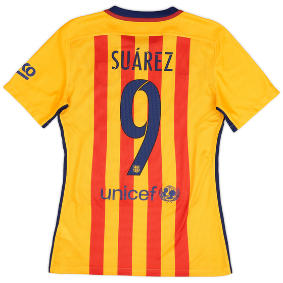 2015-16 Barcelona Authentic Away Shirt Suarez #9 - 9/10 - (S)