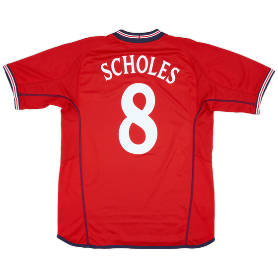 2002-04 England Away Shirt Scholes #8 - 8/10 - (L)