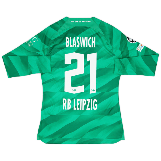 2023-24 RB Leipzig Match Issue Champions League GK Shirt Blaswich #21