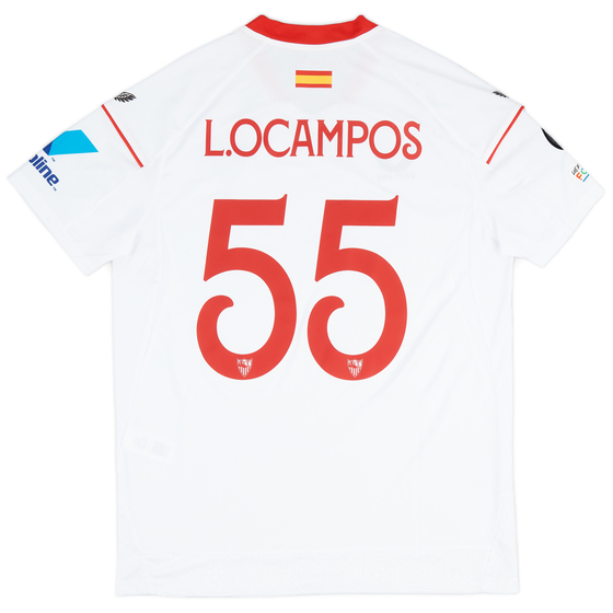 2022-23 Sevilla Match Issue Europa League Home Shirt L. Ocampos #55