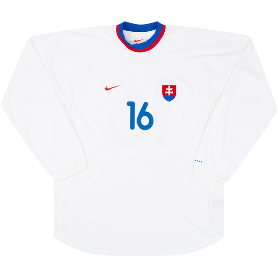 2001 Slovakia Match Worn Home L/S Shirt #16 (Janočko) v Sweden