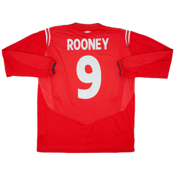 2004-06 England Away L/S Shirt Rooney #9 - 8/10 - (L)