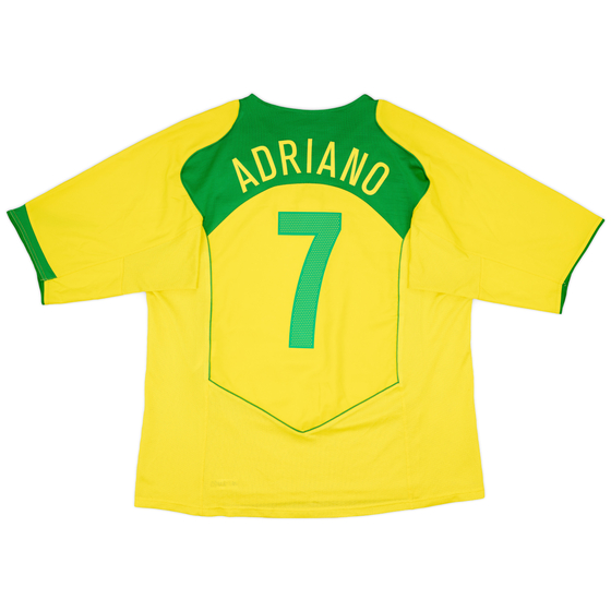 2004-06 Brazil Home Shirt Adriano #7 - 8/10 - (XXL)