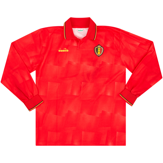 1991 Belgium Match Worn Home L/S Shirt #8 (Boffin) v Germany
