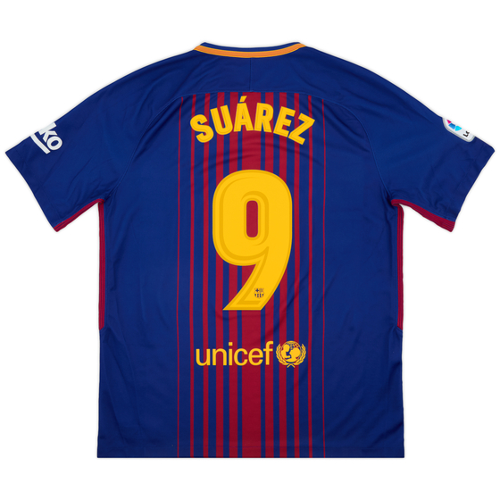 2017-18 Barcelona Home Shirt Suárez #9 - 9/10 - (L)