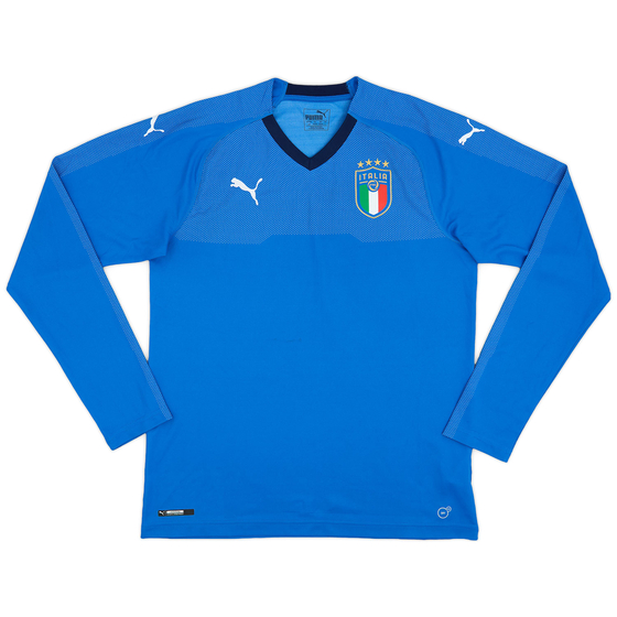 2018-19 Italy Home L/S Shirt - 7/10 - (L)