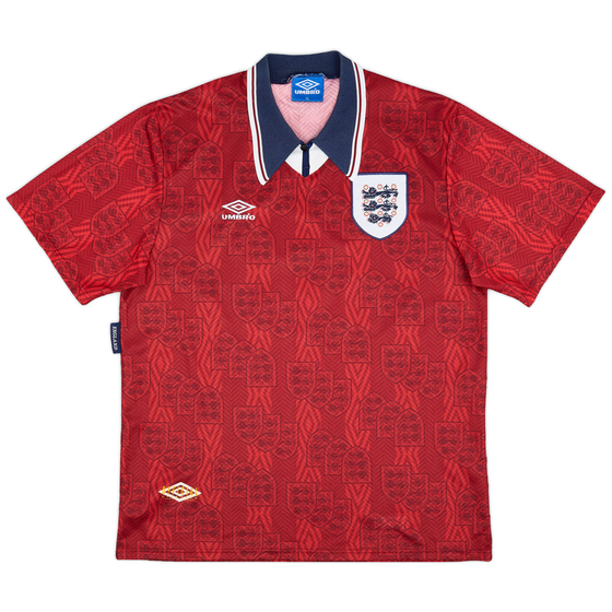 1993-95 England Away Shirt #16 - 8/10 - (XL)