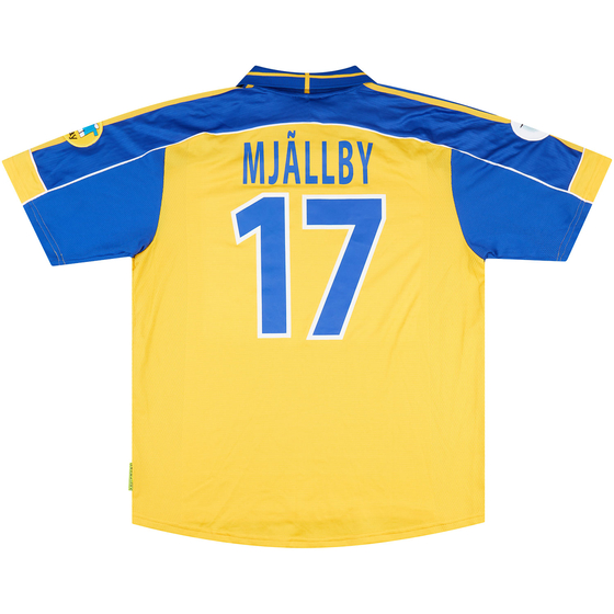 2000 Sweden Match Issue European Championship Home Shirt Mjallby #17 (v Italy)