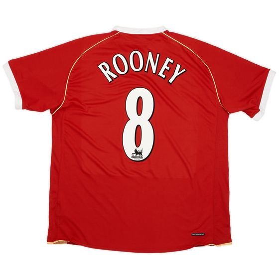 2006-07 Manchester United Home Shirt Rooney #8 - 9/10 - (XL)