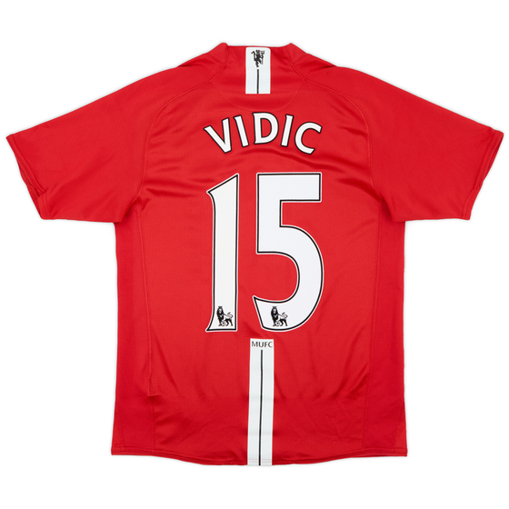 2007-09 Manchester United Home Shirt Vidic #15 - 8/10 - (S)