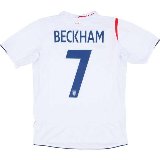 2005-07 England Home Shirt Beckham #7 - 7/10 - (M)