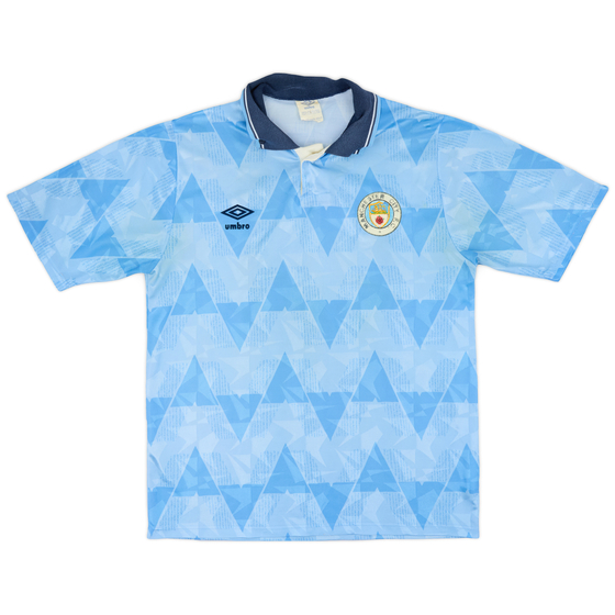 1989-91 Manchester City Home Shirt - 6/10 - (M)