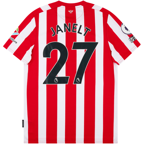 2021-22 Brentford Match Issue Home Shirt Janelt #27 (v Man Utd)