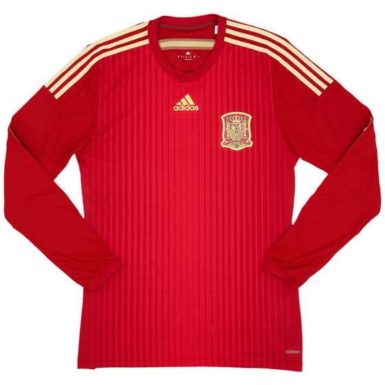 2013-15 Spain Player Issue Home L/S Shirt - 9/10 - (L)