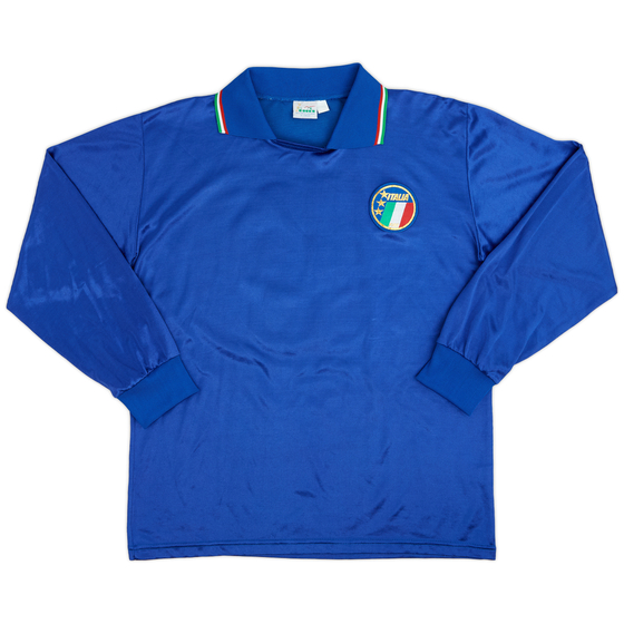1986-91 Italy Home L/S Shirt #9 - 9/10 - (XL)