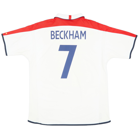 2003-05 England Home Shirt Beckham #7 - 5/10 - (XL)