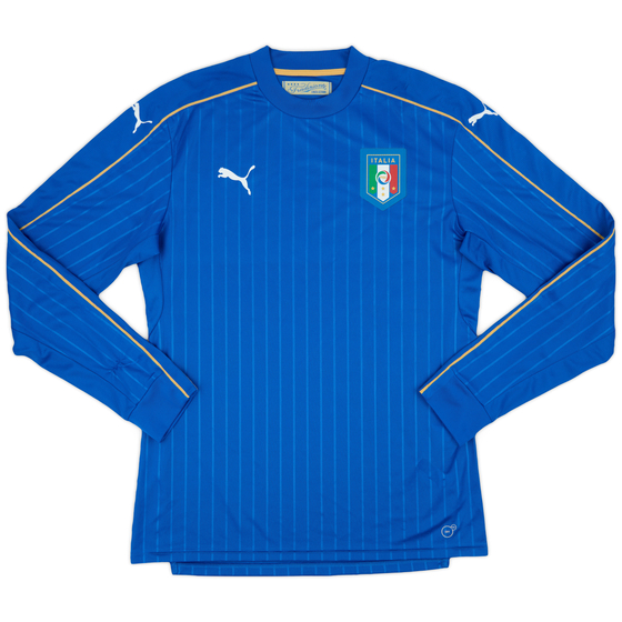 2016-17 Italy Player Issue Home L/S Shirt - 9/10 - (L)