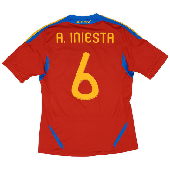 2010-11 Spain Home Shirt A.Iniesta #6 - 9/10 - (M)