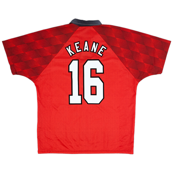 1996-98 Manchester United Home Shirt Keane #16 - 9/10 - (L)
