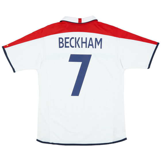 2003-05 England Home Shirt Beckham #7 - 8/10 - (M)