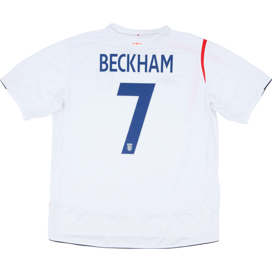 2005-07 England Home Shirt Beckham #7 - 8/10 - (XXL)