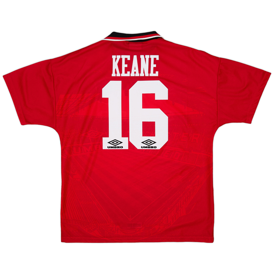 1994-96 Manchester United Home Shirt Keane #16 - 9/10 - (L)
