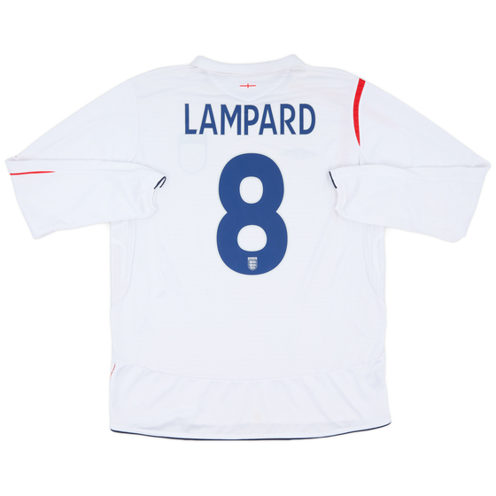 2005-07 England Home L/S Shirt Lampard #8 - 9/10 - (XL)