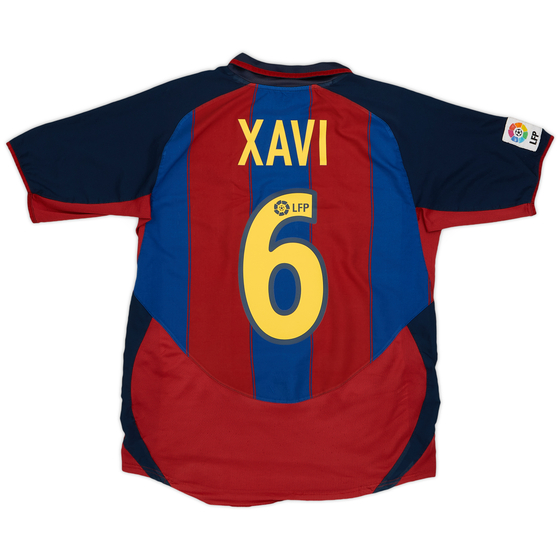 2003-04 Barcelona Home Shirt Xavi #6 - 8/10 - (S)