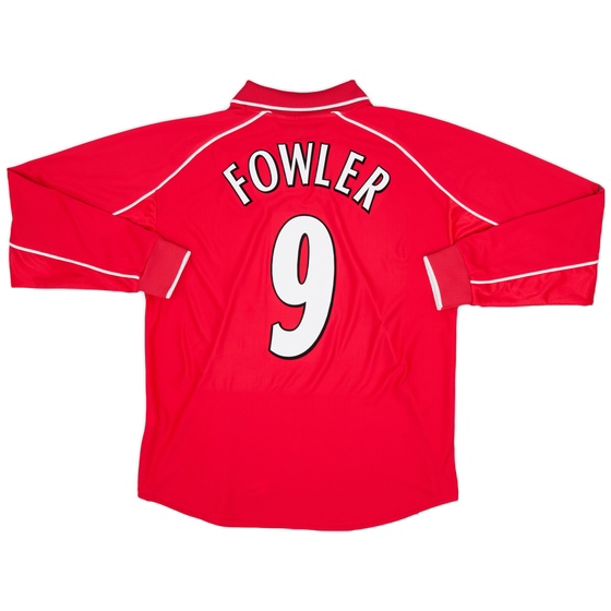 2000-02 Liverpool Home L/S Shirt Fowler #9 - 9/10 - (XL)