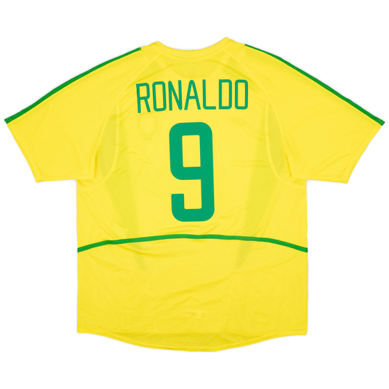 2002-04 Brazil Home Shirt Ronaldo #9 - 7/10 - (L)