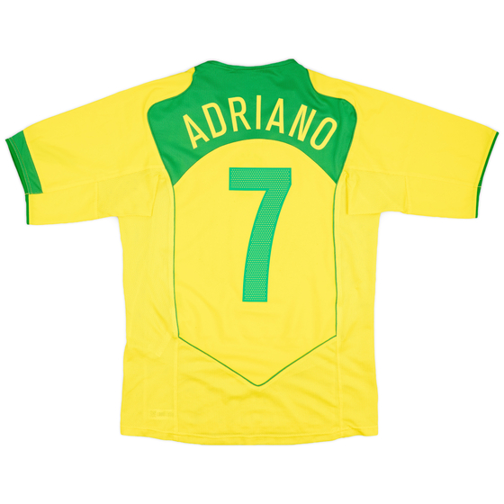2004-06 Brazil Home Shirt Adriano #7 - 9/10 - (S)