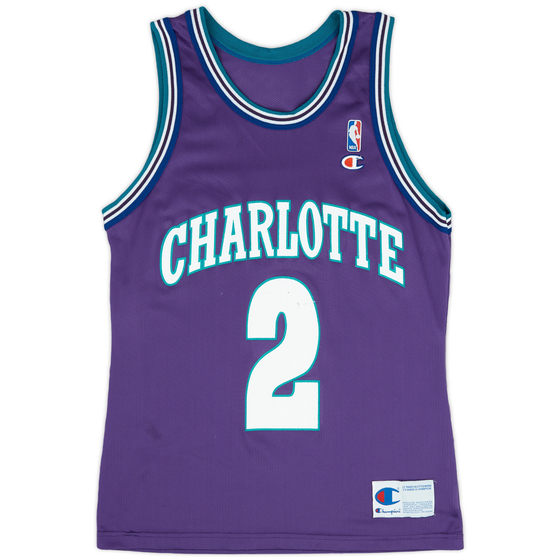 1994-95 Charlotte Hornets L. Johnson #2 Champion Alternate Jersey (Very Good) M