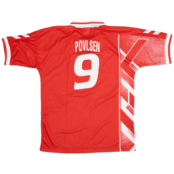 1994-95 Denmark Home Shirt Povlsen #9 - 8/10 - (XL.Boys)