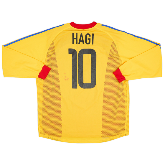 2002-04 Romania Player Issue Home L/S Shirt Hagi #10 - 6/10 - (XL)
