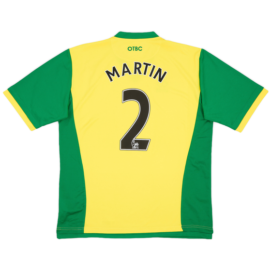 2013-14 Norwich Home Shirt Martin #2 - 8/10 - (XL)