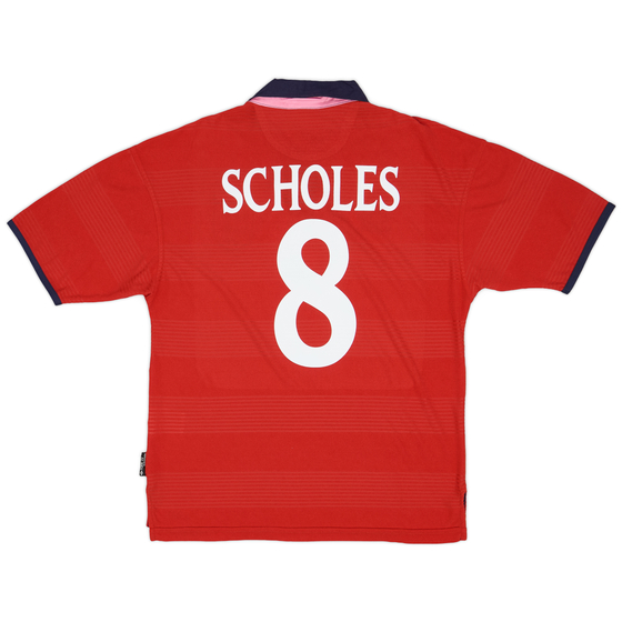 1999-01 England Away Shirt Scholes #8 - 9/10 - (M)