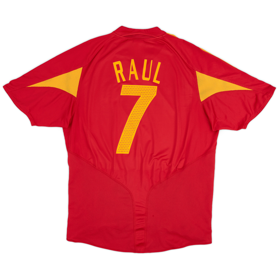 2004-06 Spain Home Shirt Raul #7 - 7/10 - (XL)