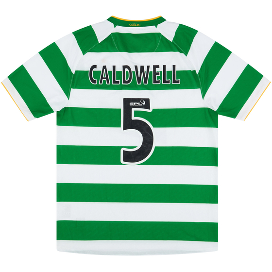 2008-09 Celtic Match Issue Home Shirt Caldwell #5 (v Man City)