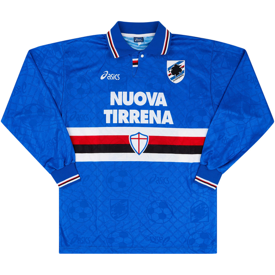 1995-96 Sampdoria Match Worn Home L/S Shirt Salsano #15 (v Roma)
