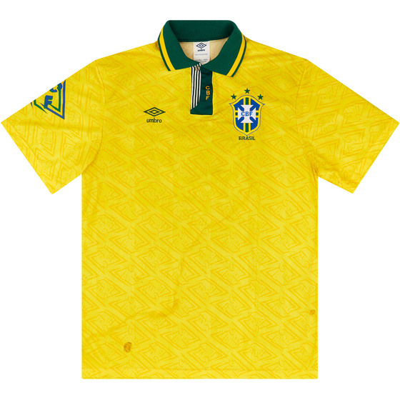 1992 Brazil Match Worn Home Shirt #19 (Evair) v USA