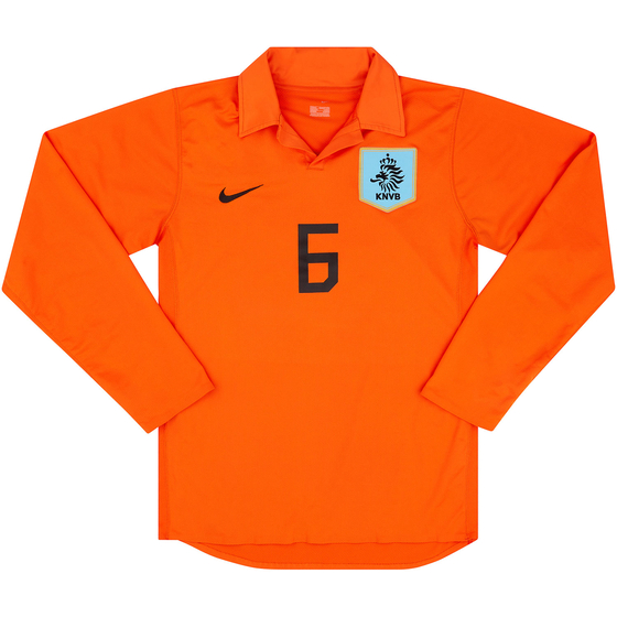 2006-07 Netherlands Match Issue Home L/S Shirt #6