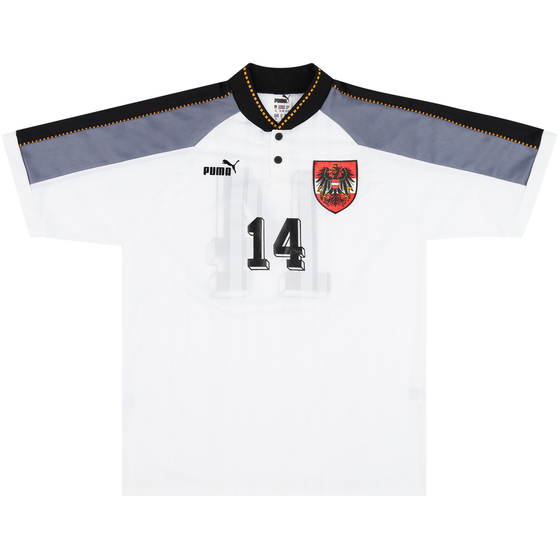 1997 Austria Match Issue Home Shirt #14 (Hütter) v Sweden