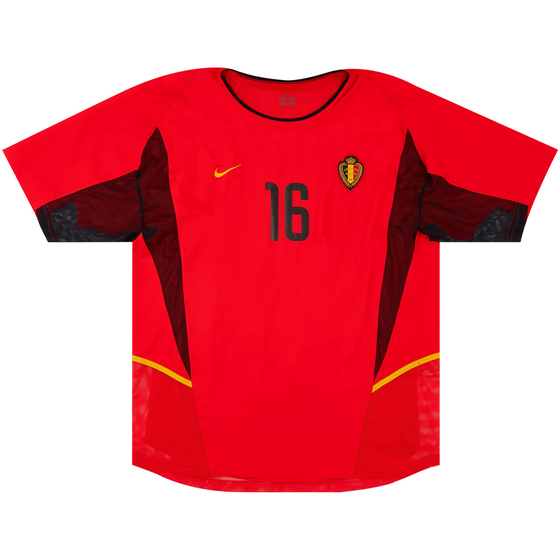 2003 Belgium Match Worn Home Shirt #16 (Soetaers) v Netherlands