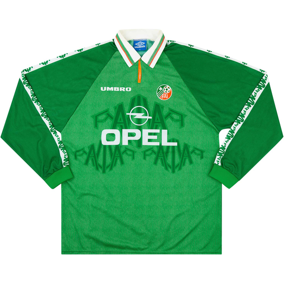 1996 Ireland XI Match Worn Mick McCarthy Testimonial Home L/S Shirt #13 (v Celtic)