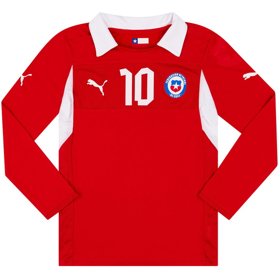2012-14 Chile Match Issue Home L/S Shirt #10
