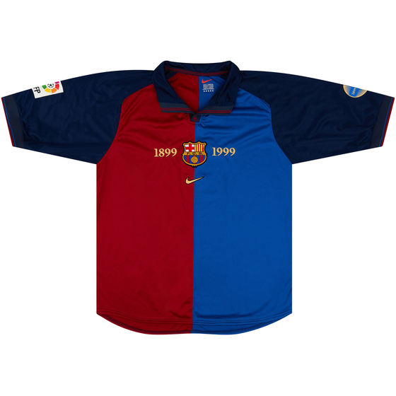 1999-00 Barcelona Match Issue Centenary Home Shirt R. De Boer #6